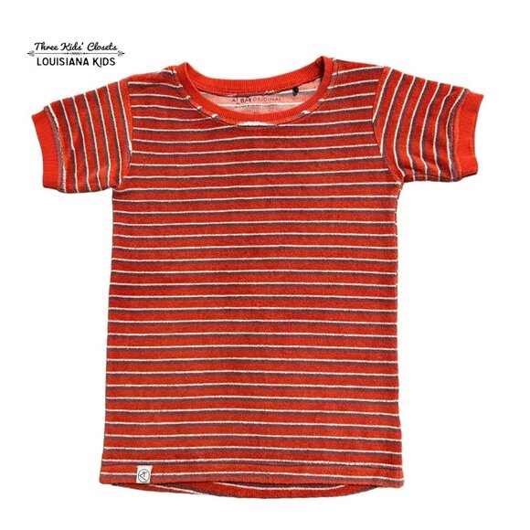 Alba Of Denmark Sz 122 (7Y) Retro Striped Terry Shirt - Picture 1 of 5